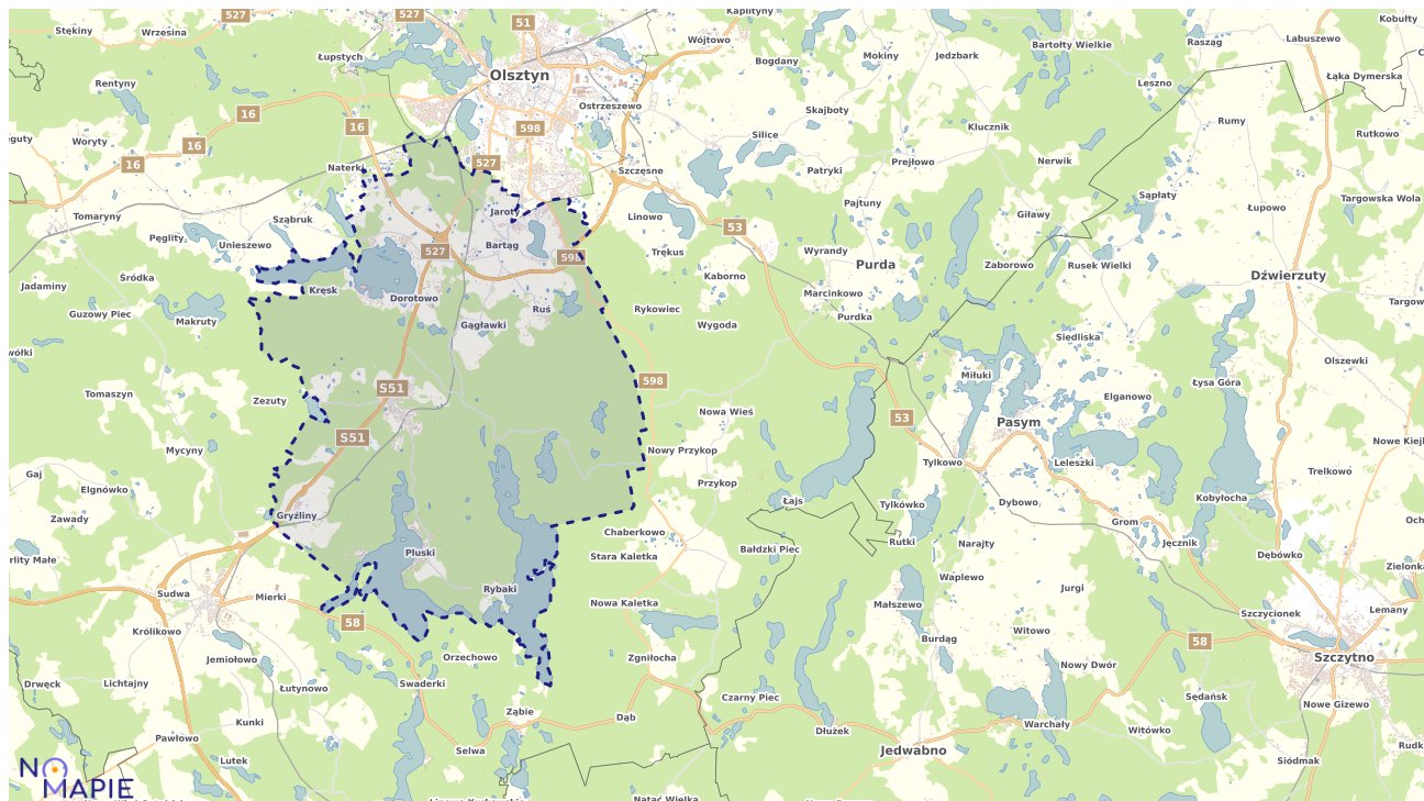 Mapa obszarów ochrony przyrody Stawigudy